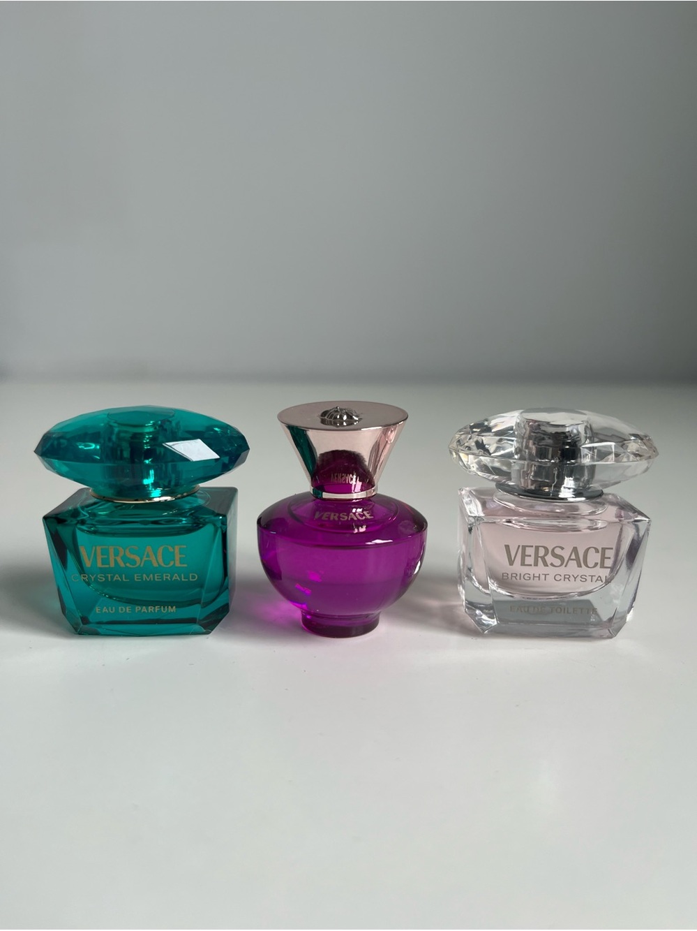Versace Mini Perfume Trio – Crystal Emerald, Dylan Purple & Bright Crystal